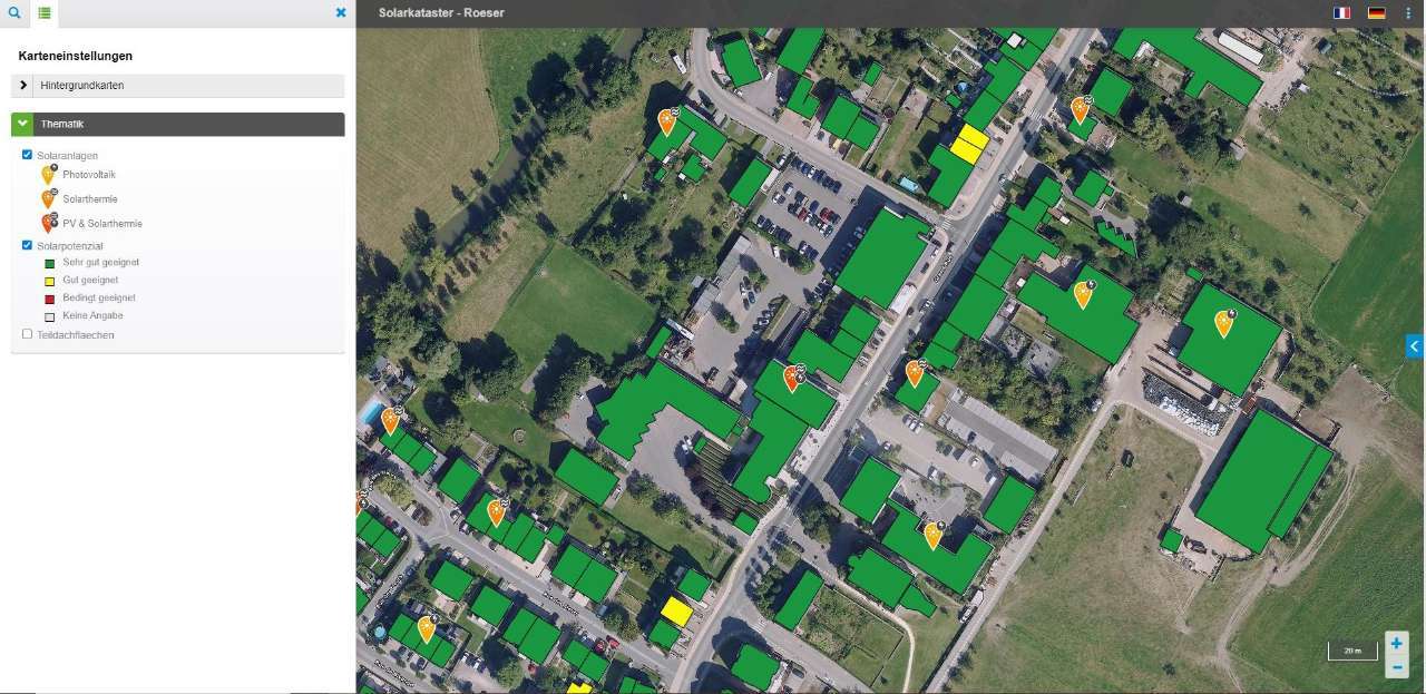 Screenshot Cadastre solaire