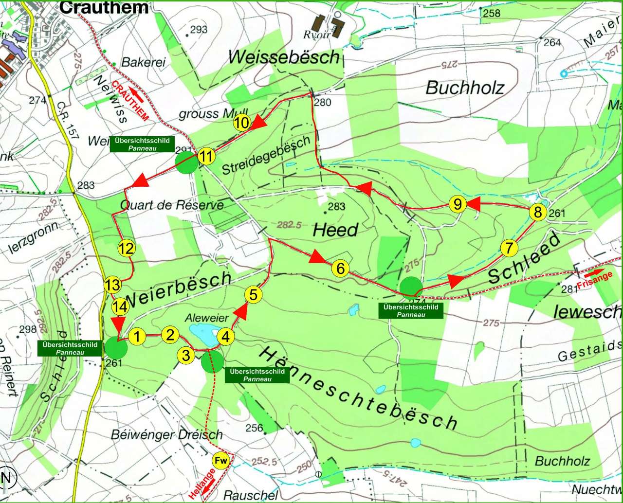 Waldlehrpfad Strecke