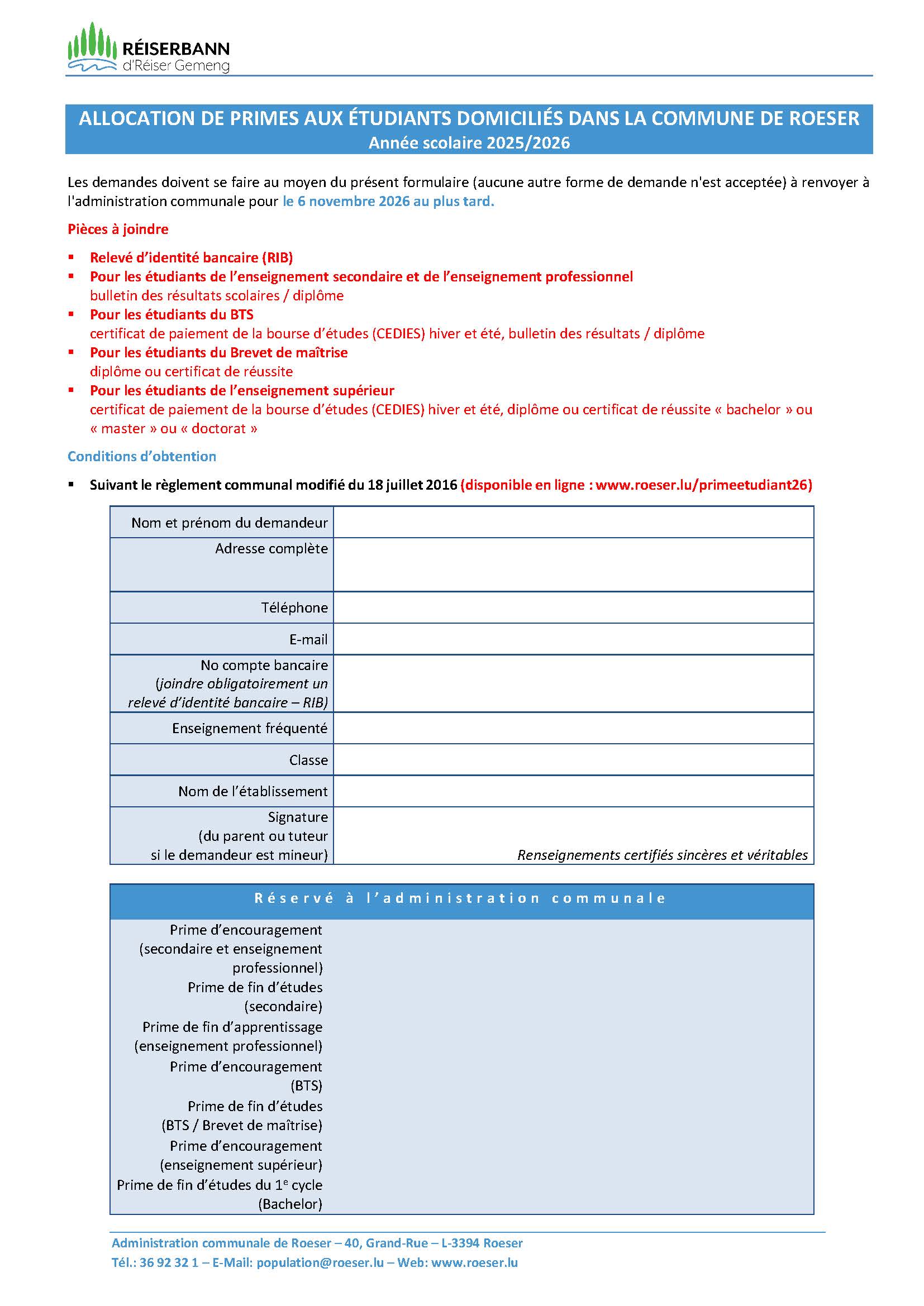 Bonus allowance for students