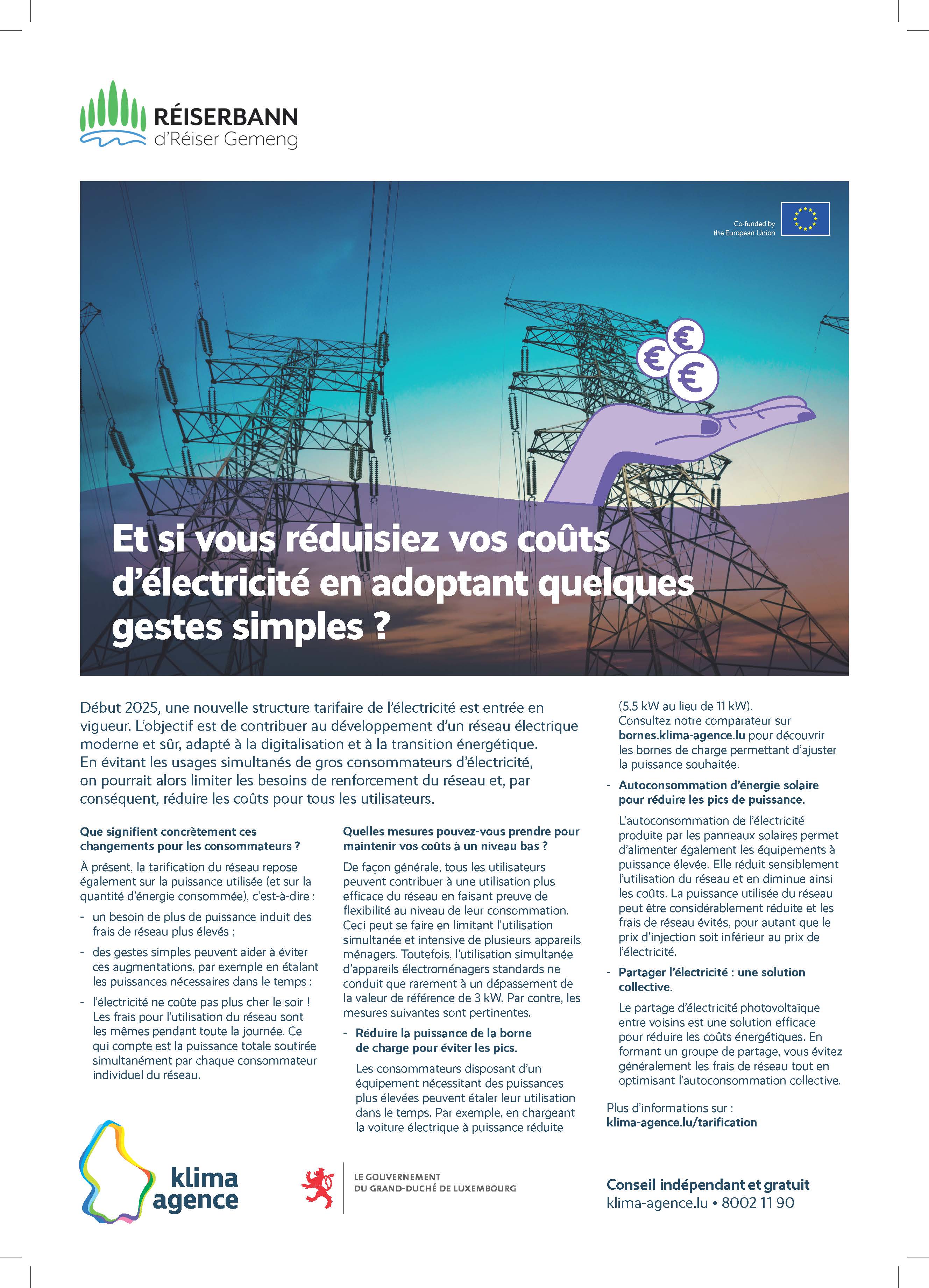 Réduire les coûts d'électricité